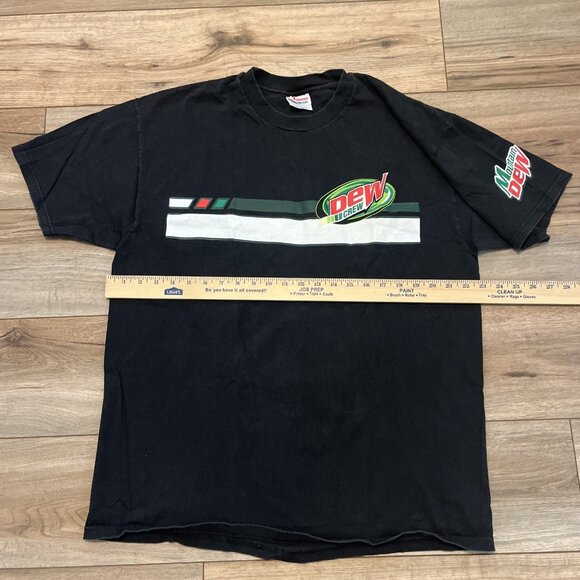 Mountain Dew Crew Logo T Shirt Adult SZ XL Black Graphic Advertisement Soda - Picture 4 of 7
